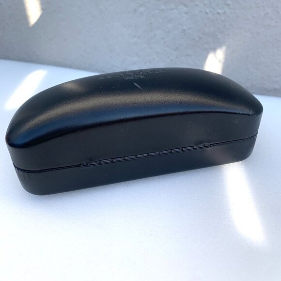 COACH Clamshell Protective Glasses Sunglasses Case Black Leather With Cloth - Picture 4 of 5